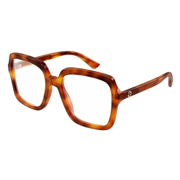 NEW GUCCI SQUARE EYEGLASSES GUCCI GG1318O 002 BROWN CLEAR EYEWEAR - Picture 1 of 3